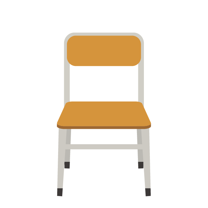 学校の 椅子（イス） の  無料（フリー）イラスト 素材