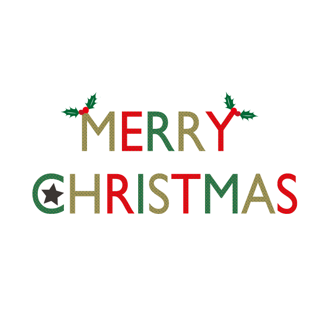 おしゃれな♪クリスマス（MERRY CHRISTMAS）英語の文字 イラスト