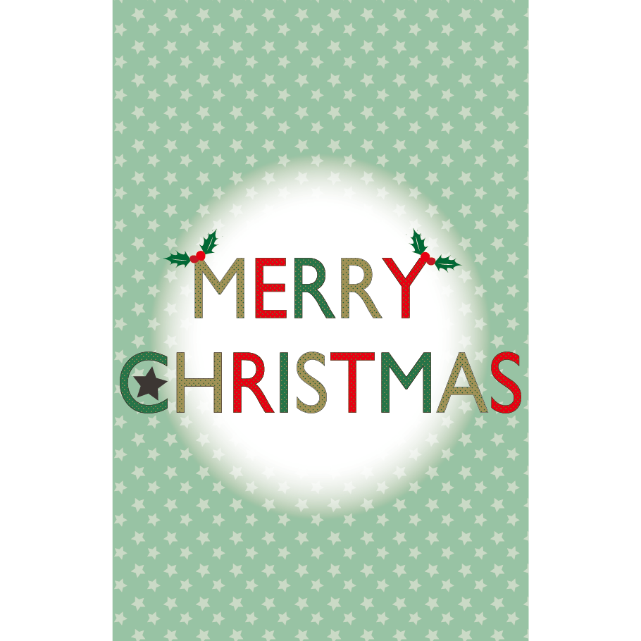 おしゃれ♪ クリスマスカード「MERRY CHRISTMAS」イラスト（縦）