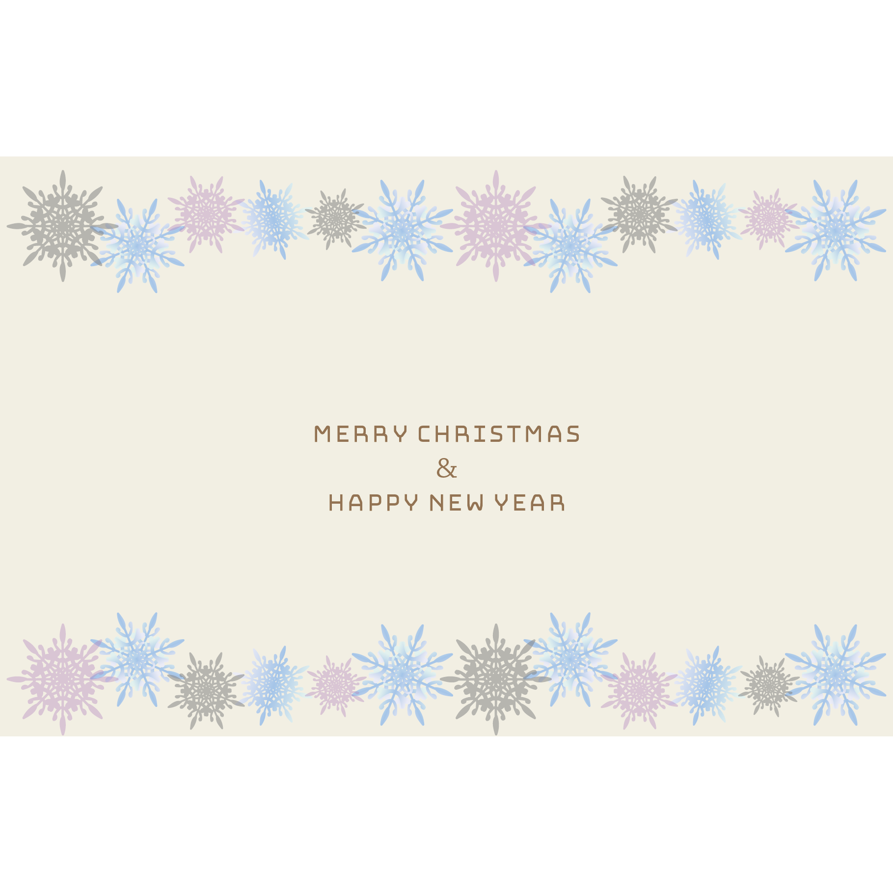 雪の結晶 Merry chirstmas クリスマスカードのテンプレート１　イラスト