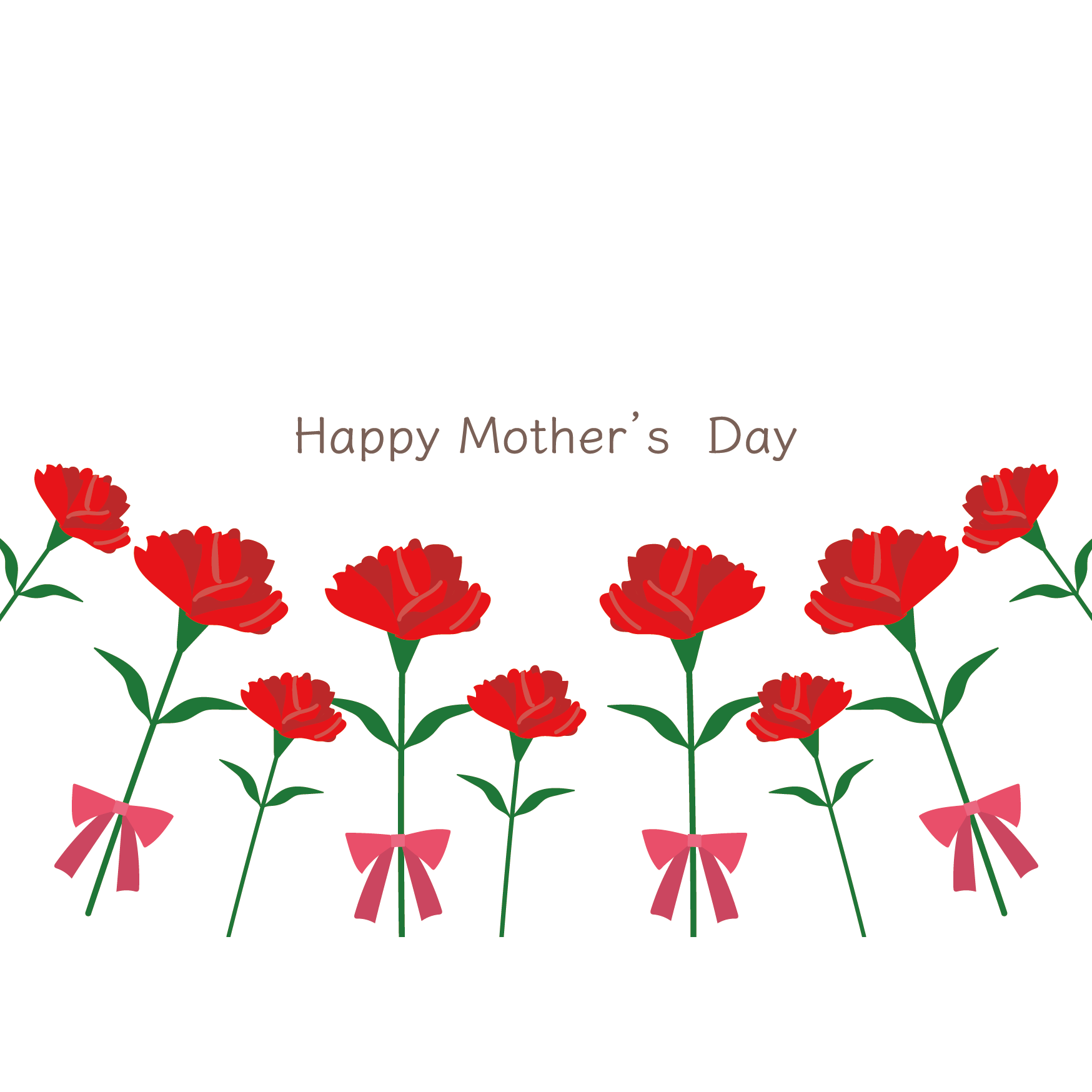 母の日カーネーションカード/はがきイラスト素材　Happy Mother's Day