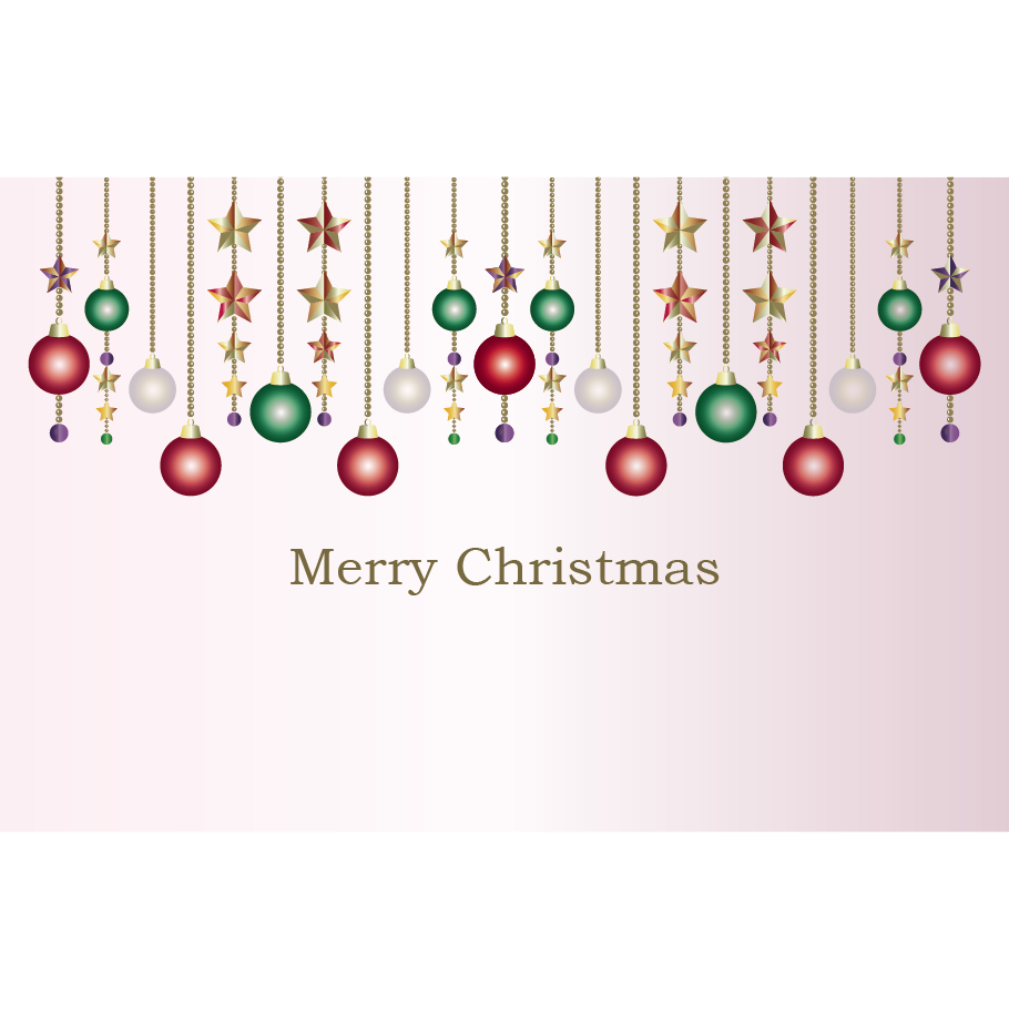 かわいい♪クリスマス飾り（オーナメント）のクリスマスカード イラスト