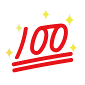 100点（１００てん）マークでキラキラの 無料　イラスト