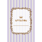 おしゃれ！ストライプの招待状のテンプレート (縦）紫色 イラスト