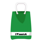 小学生（子供）！水泳バッグ・スイミングバッグ（緑色）無料 イラスト