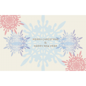 雪の結晶 Merry chirstmas クリスマスカードのテンプレート２　イラスト