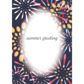 【暑中・残暑見舞い・縦】Summer Greeting 打ち上げ花火の イラスト