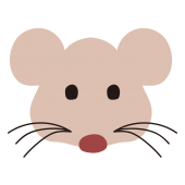ネズミ（ねずみ・鼠）の顔の 無料 イラスト