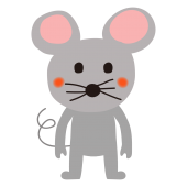 鼠（ネズミ,ねずみ）の かわいい 無料　イラスト