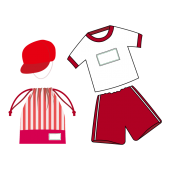 かわいい！体育服（体育着）セット（赤色） 無料 イラスト