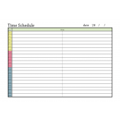 シンプルなタイムスケジュール（管理）表テンプレートイラスト　横型