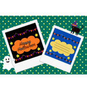 ハロウィンのグリーティング メッセージ ポラロイド とクロネコ イラスト 商用フリー 無料 のイラスト素材なら イラストマンション ハロウィンのグリーティング メッセージ ポラロイド とクロネコ イラスト 商用フリー 無料 のイラスト素材なら イラストマンション