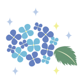 ブルーの紫陽花（アジサイ）フリー　イラスト
