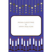 おしゃれ♪クリスマスカード キャンドルとオーナメント（縦）イラスト