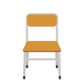 学校の 椅子（イス） の  無料（フリー）イラスト 素材