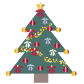 【クリスマス】クリスマスツリーの　無料 イラスト